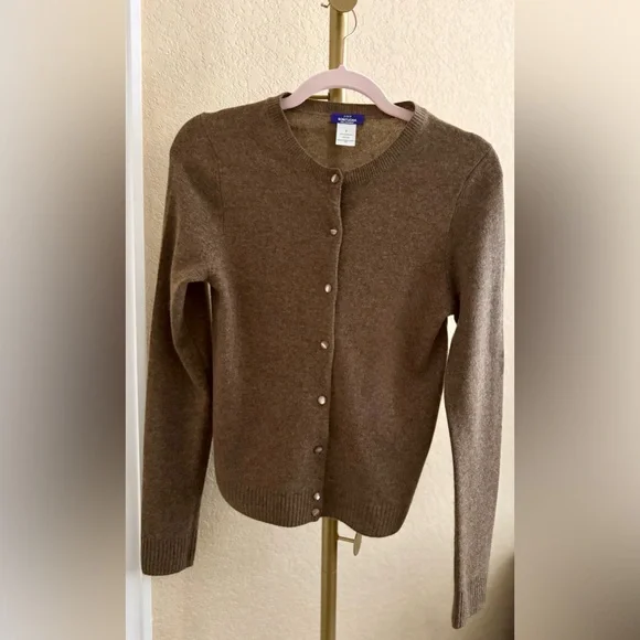 J. Crew Sontuosa Cashmere Cardigan Sweater / Cocoa / Size Small - Picture 4 of 4
